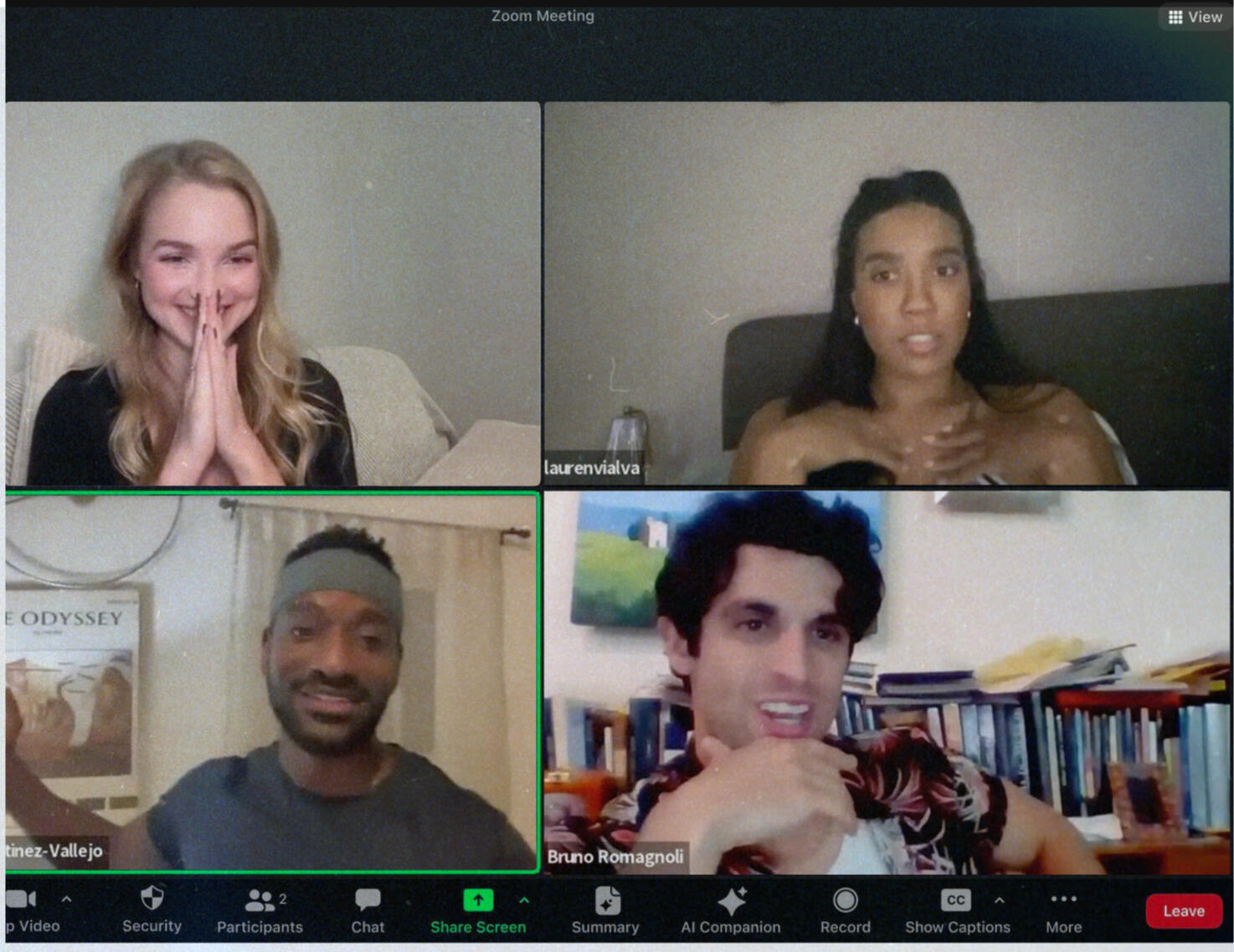 zoom call between 4 people